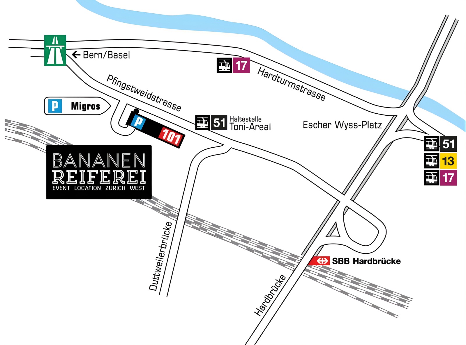 Anfahrtsplan der Bananenreiferei